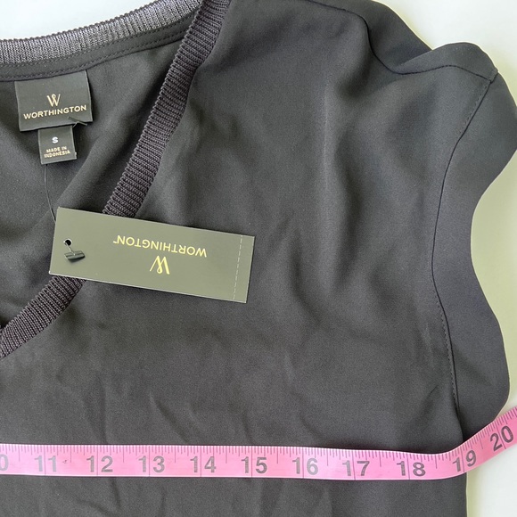 NWT Stunning Worthington Black Ladies Blouse Casual Formal Top - Picture 7 of 11